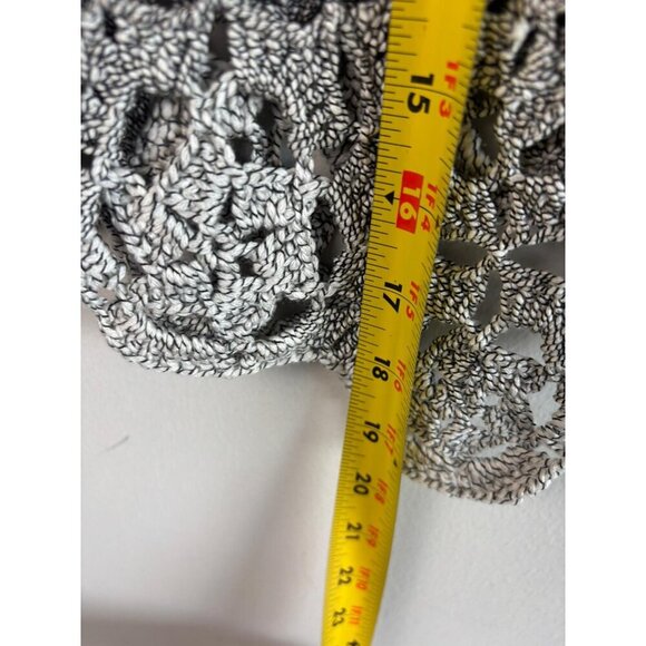 Alberto Makali Womens Crochet Knit Poncho Top Gray Boho Cover Up Size S/M - Picture 4 of 7